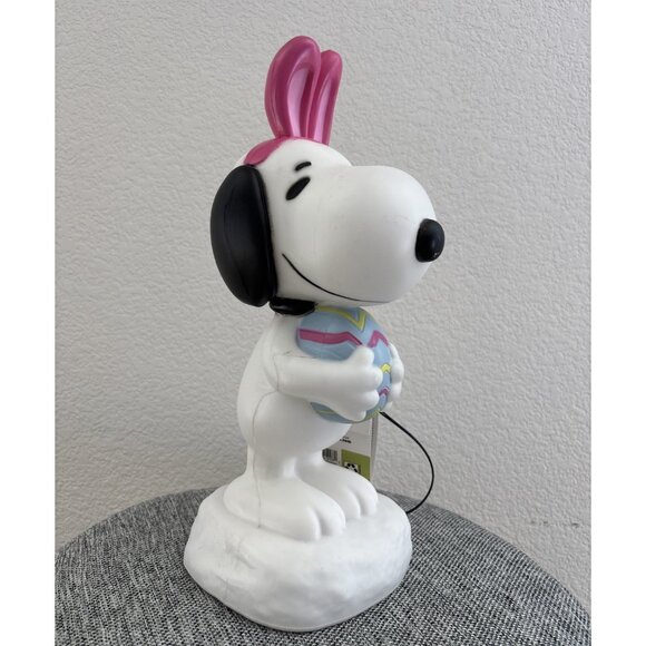 Snoopy Easter Beagle Blow Mold Bunny 2025 Tabletop Battery Light Up LED 14" NEW - Picture 1 of 10